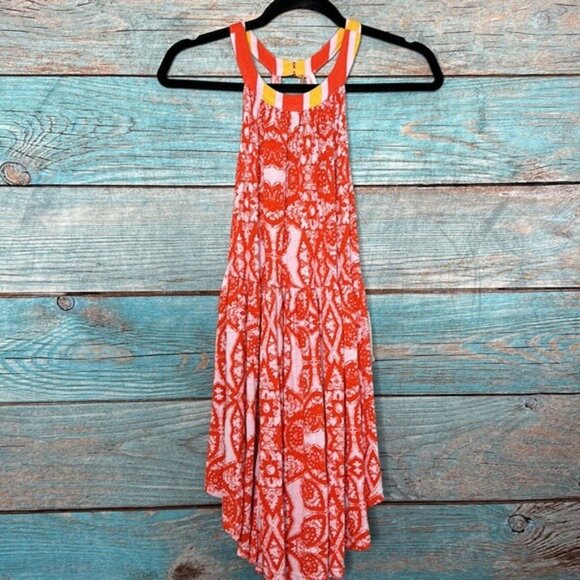 Free People MiMi Tunic Top NWT Lavender Combo Size S Flowy Cut Out Back Halter - Picture 2 of 10